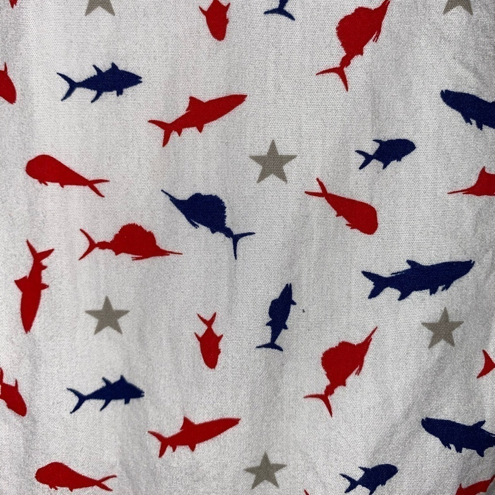 Columbia Red White and Blue Men’s Best Fishing Short Sleeve Shirt, Americana USA - Picture 7 of 8